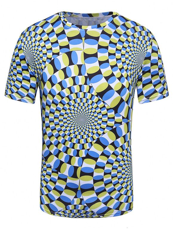 Imprimer T-shirt ras du cou 3D Spiral - multicolore XL