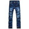 Straight Jeans Distressed - Bleu Toile de Jean 36