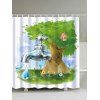 Arbre Cartoon mouldproof imperméable rideau de douche - Vert 180*180CM