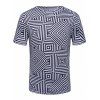Manches courtes 3D Labyrinth T-shirt imprimé géométrique - multicolore XL