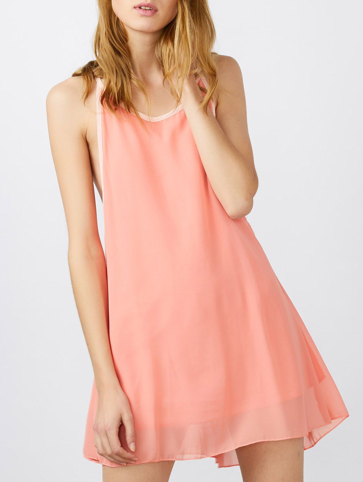 [41 OFF] 2020 Racerback Mini Swing Dress In PINK DressLily