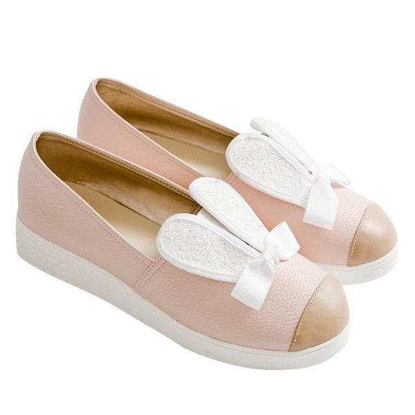 

Sequined Embellish Bow Flats, Pink