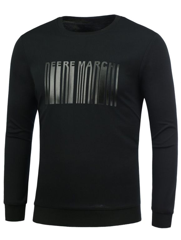 Bar Sleeve Long Code T-shirt - Noir M