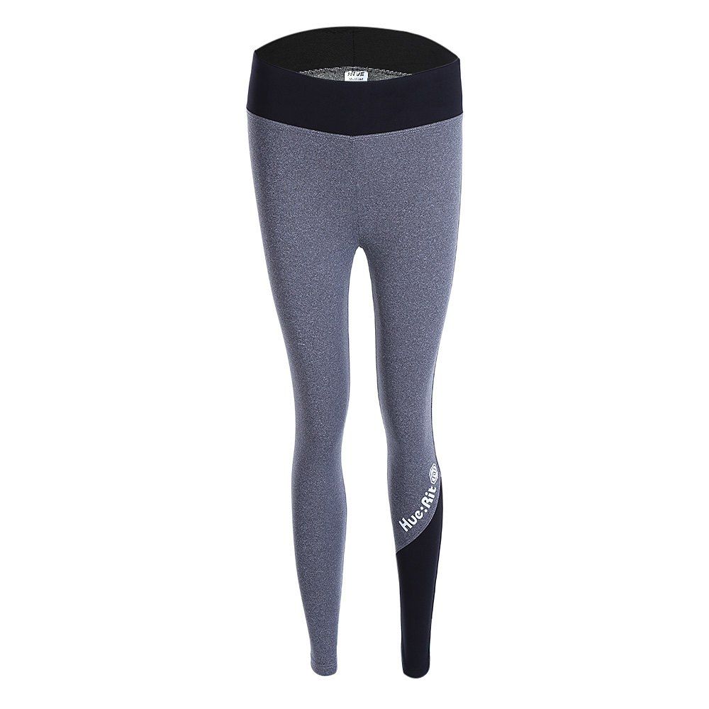 

Chic High WaistColor Spliced Bodycon Sport Pants For Women, Gray