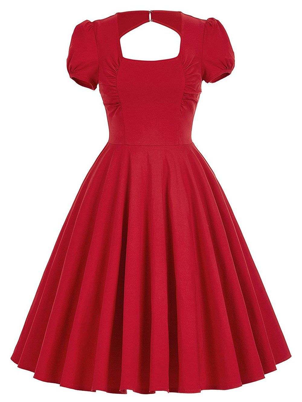 

Backless Mini Swing Pin Up Dress, Red
