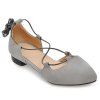 Chaussures Suede Tie Up Flat - Gris 39