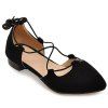 Chaussures Suede Tie Up Flat - Noir 37