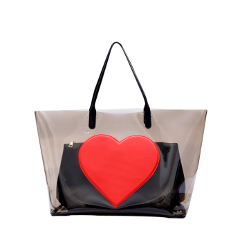 Download 17% OFF 2021 Transparent Heart Pattern Shopper Bag In TRANSPARENT GRAY | DressLily