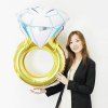 Anneau De Mariage Diamant Forme De Ballon En Papier D'Aluminium - Jaune 