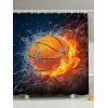 3D Burny Basketball Polyester Tissu Rideau de douche - multicolore 180*180CM