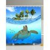 Rideau de Douche avec Crochets Imprimé Tortue et Plage - Pers 150*180CM