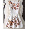 Wintersweet Imprimer Mini robe sans manches - Blanc S