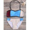 Padded Color Block Bikini Set - multicolore L