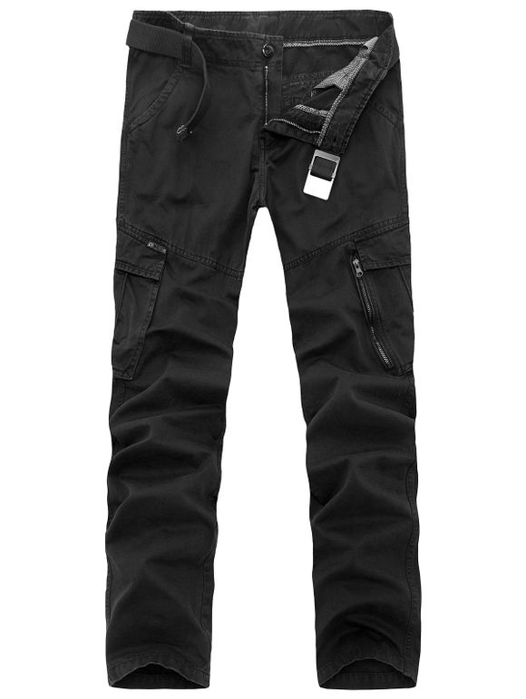 Poches Pantalons Zipper Fly Slimming Applique - Noir 34