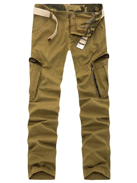 Poches Pantalons Zipper Fly Slimming Applique - Kaki 40