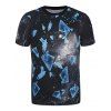 T-shirt à Imprimé Galaxie 3D à Manches Courtes - multicolor XL