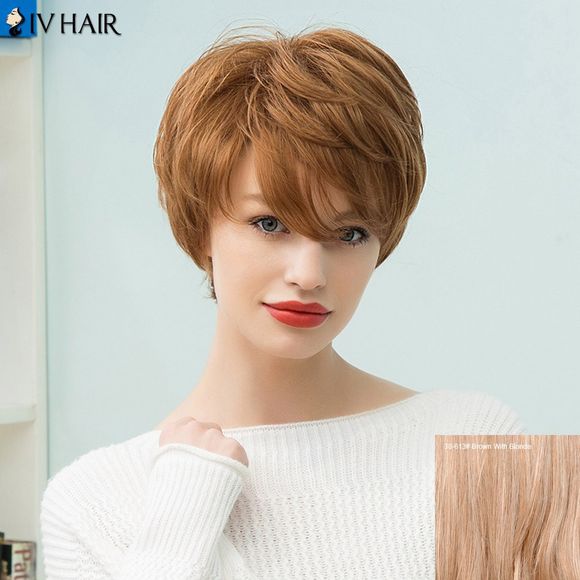 Siv Hair Perruque de Cheveux Humain Capless Courte Superposée - Brun Avec Blonde 