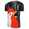 3D Chicken Head T-shirt imprimé - Noir M