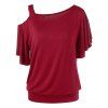 Collier Skew manches T-shirt Drapé - Rouge vineux XL