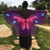 Écharpe Ailes de Papillon en Mousseline Style Dessin Animé - Violet Foncé 