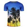 T-shirt imprimé à manches courtes 3D Coconut Tree - multicolore L
