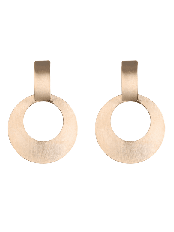 Boucles d'oreilles en forme de cercle en alliage a style vintage - d'or 