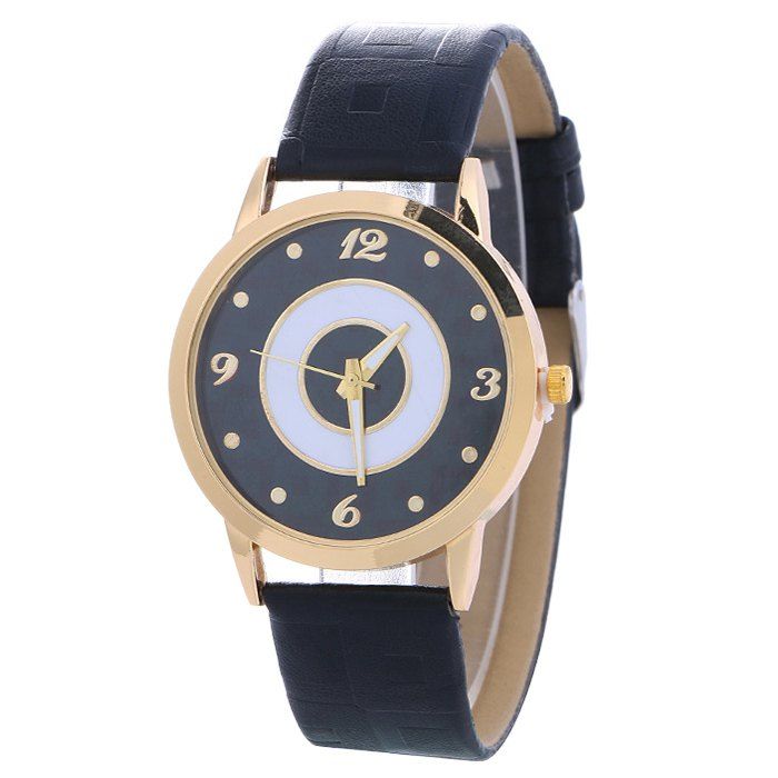 

Faux Leather Color Block Watch, Black