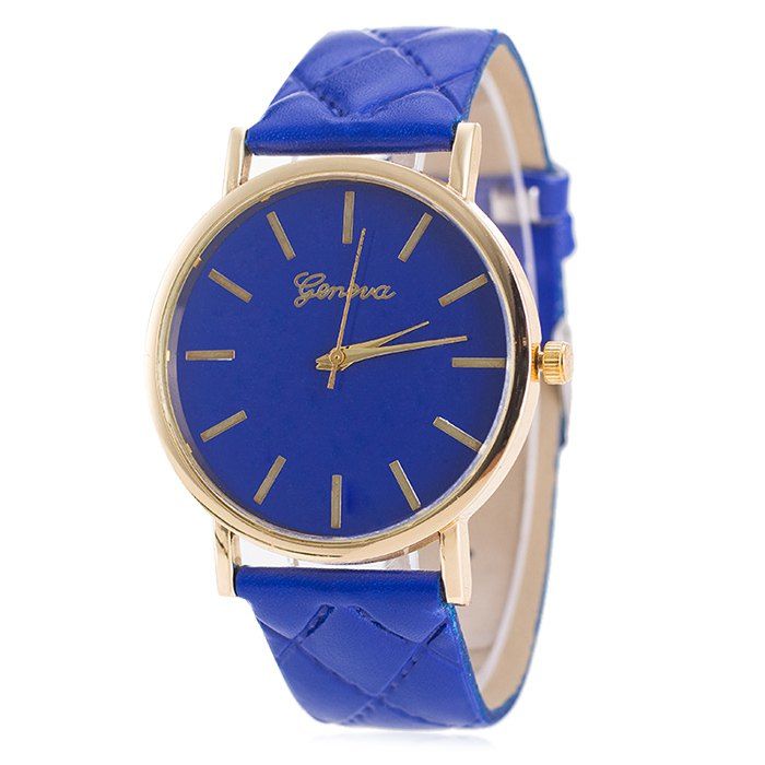 

Minimalist Faux Leather Analog Watch, Blue