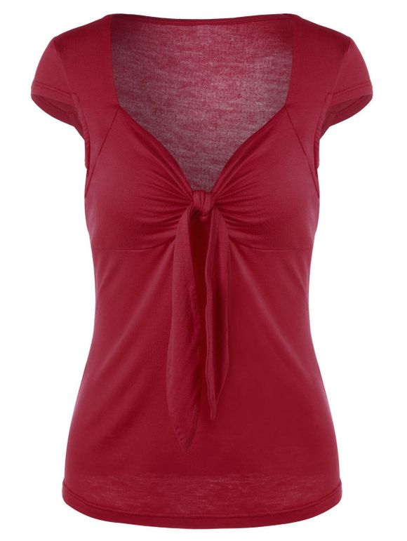 Sweetheart Cravate Devant T-shirt - Rouge XL