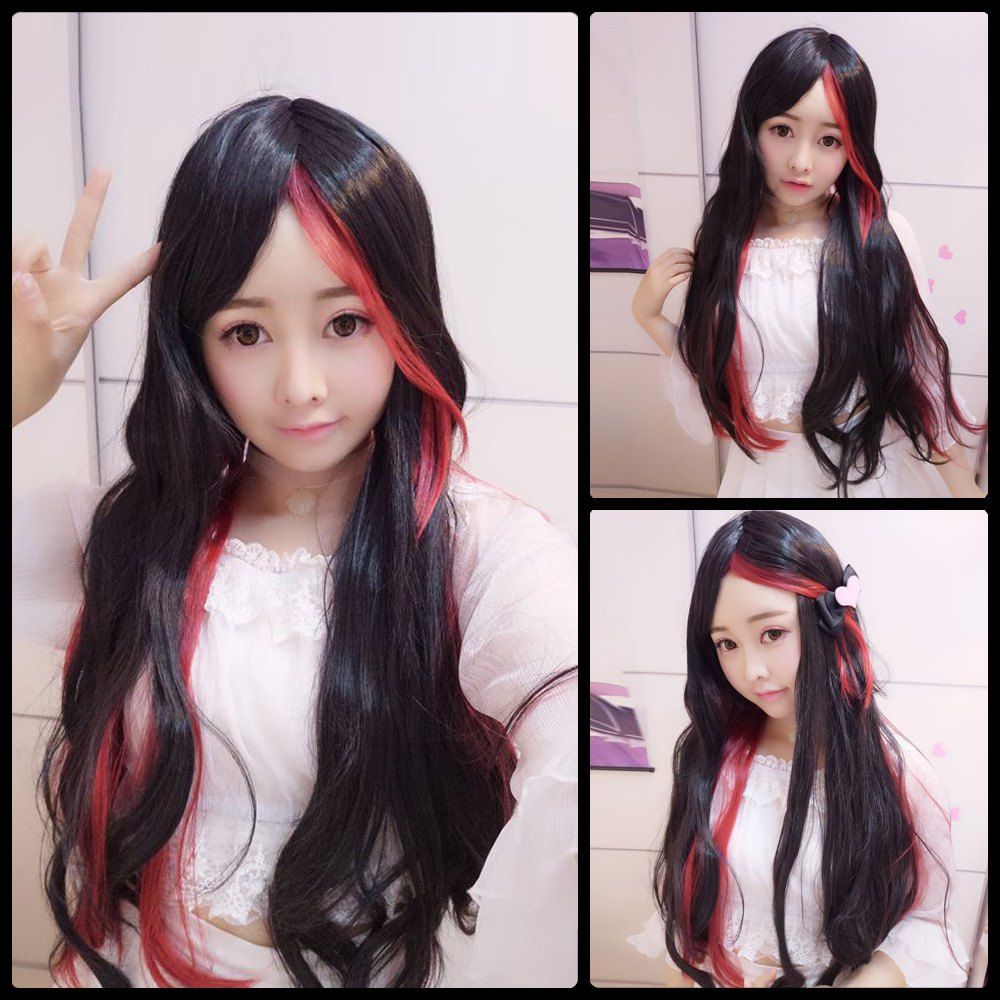 

Harajuku Long Straight Middle Part Cosplay Synthetic Wig, Colormix