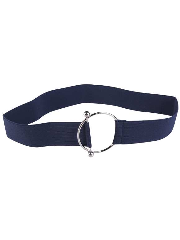 Round Metallic Buckle Elastic Belt - BLUE 