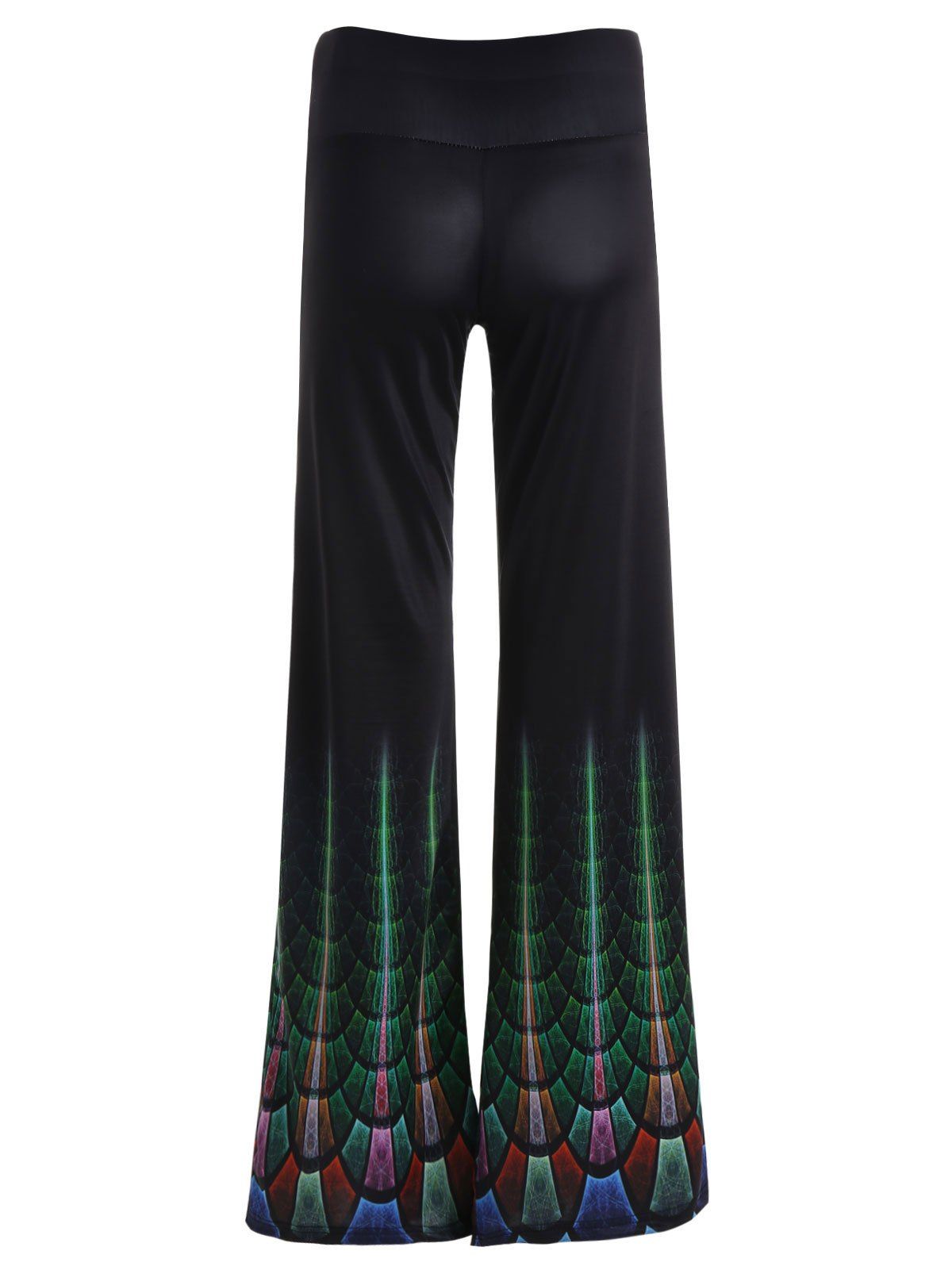 2018 High Waist Wide Leg Print Pants BLACK XL In Pants Online Store ...