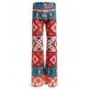 Taille élastique géométrique Imprimer Pantalon large - multicolore XL