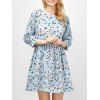 Floral Smock Going Out Swing Dress - BLUE 2XL