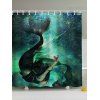 Rideau de Douche étanche Imprimé Sière de Mer Profonde - Bleu 180*180CM