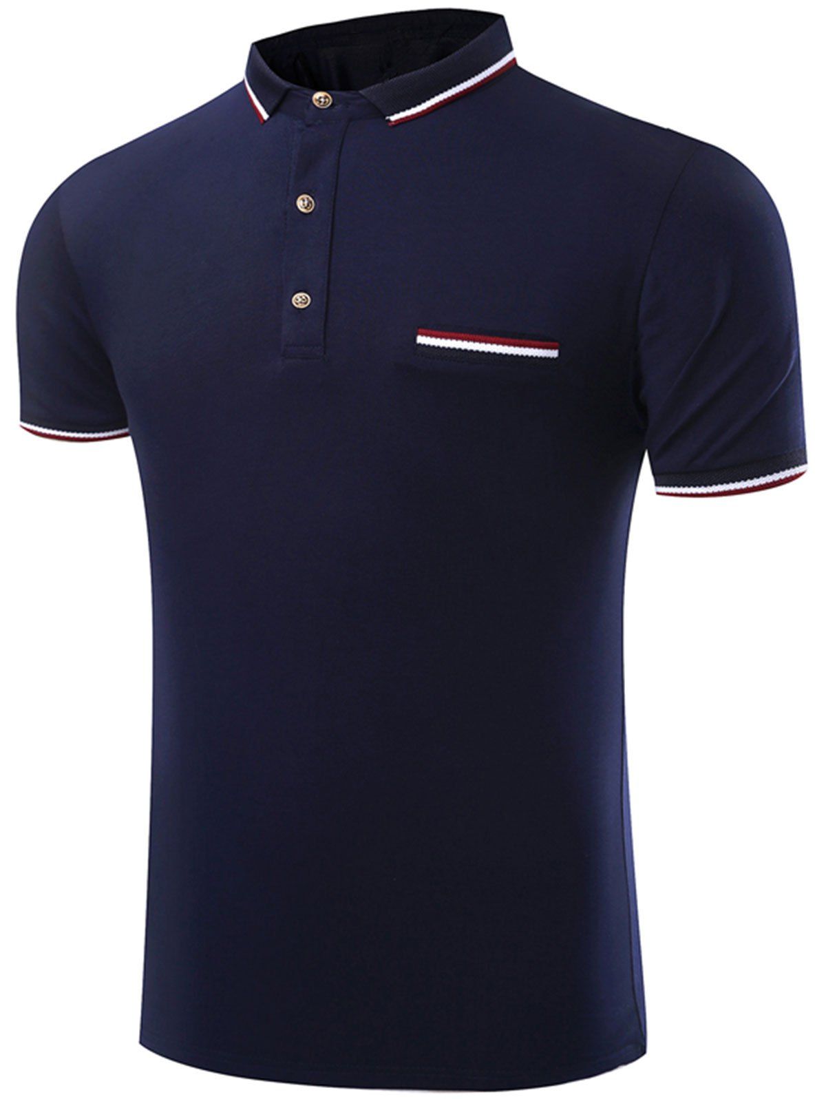 

Slim Fit Stripe Trim Polo Shirt, Royal