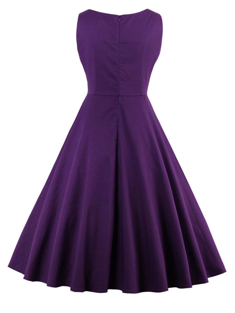 2018 Retro Bowknot A Line Pin Up Dress PURPLE XL In Vintage Dresses ...