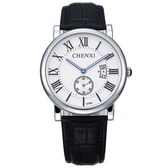 Chenxi Analog Roman Numerals Watch Date - Blanc 