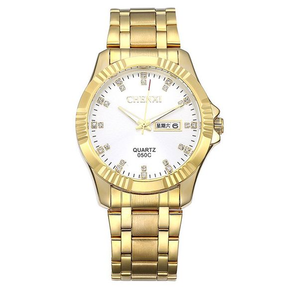 Chenxi Steel Strap strass Watch Date - Blanc 