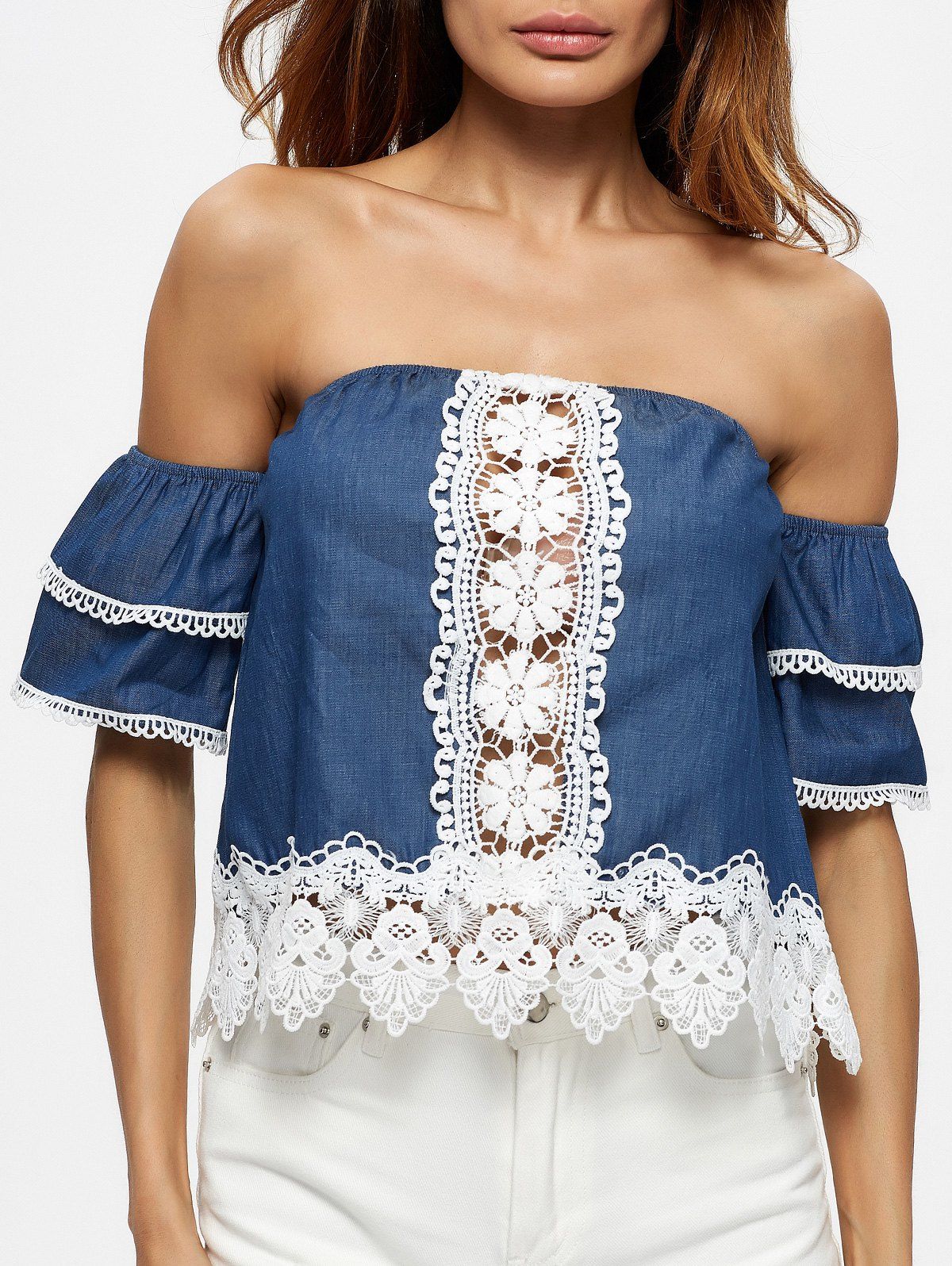 все цены на Ruffle Sleeve Off The Shoulder Blouse онлайн