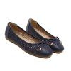 Chaussures Plates Evidées avec Nœud Papillon - Bleu profond 38