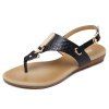 Flip Flop Flat Heel Sandals - Noir 38