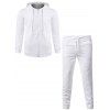 3D géométrique Emboss Hoodie et pantalon Zip Up Twinset - Blanc M