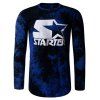 Tie Dye Star Print à manches longues T-shirt - Bleu M