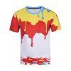 T-shirt coloré d'éclaboussure de peinture 3D Print - multicolore 3XL