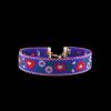 Flower Heart Embroidered Choker Necklace - BLUE 
