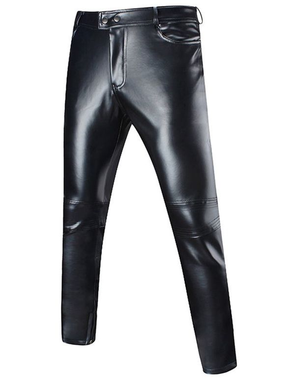 Skinny zippé Faux Leather Pants - Noir 3XL