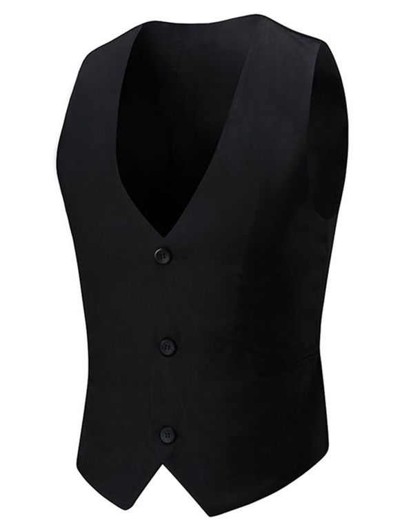 Attachez Retour Waistcoat du sein unique - Noir XL