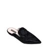 Chaussures plates pointus en velours à broderie - Noir 37