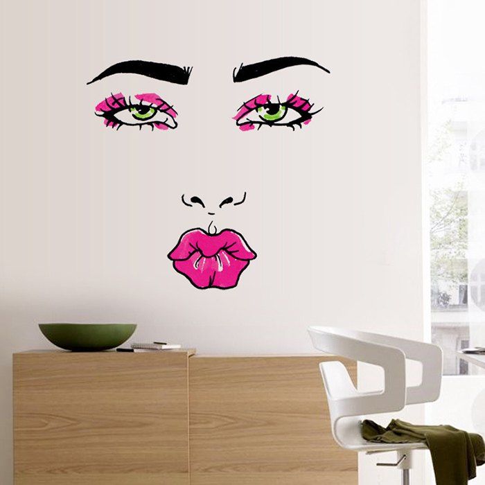 

Pretty Pout Pattern Wall Sticker, White